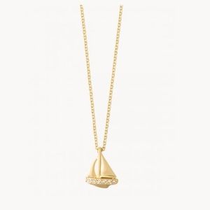 Gold Sailboat Charm Necklace
